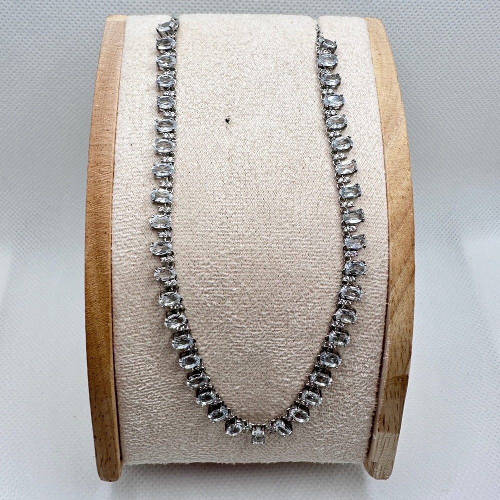 Aquamarine tennis necklace - Picture 3 of 3